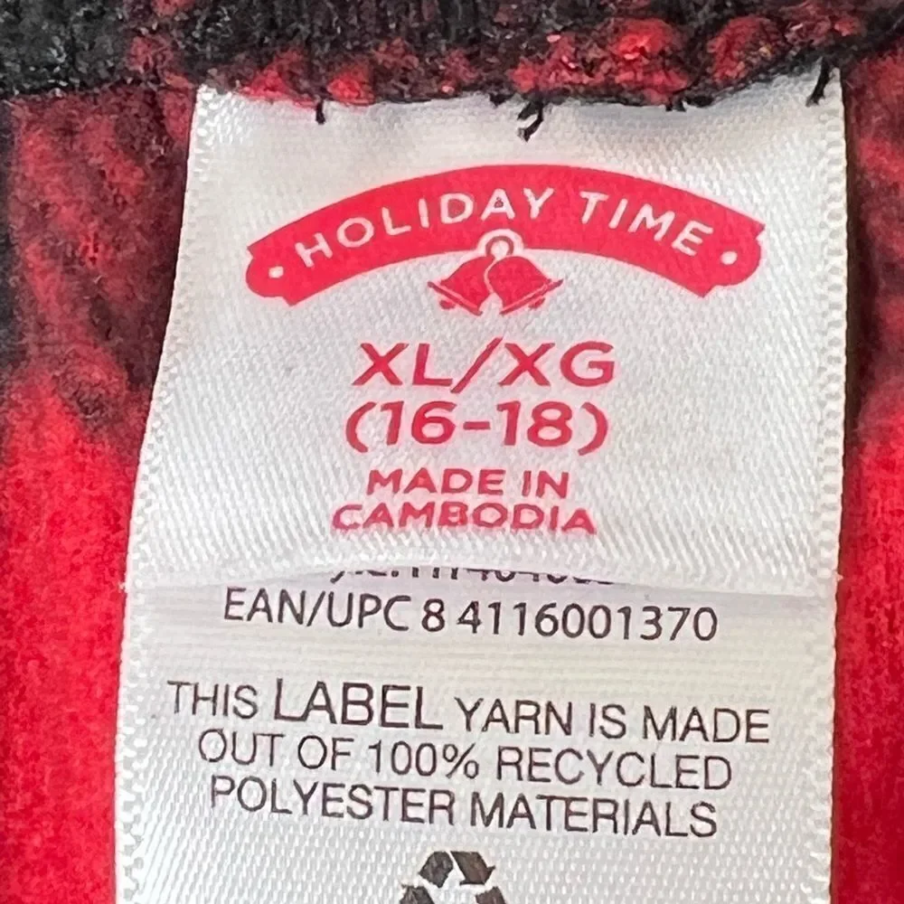 Holiday Time Scotch Plaid Flannel Jogger Pants Kids Size 16-18